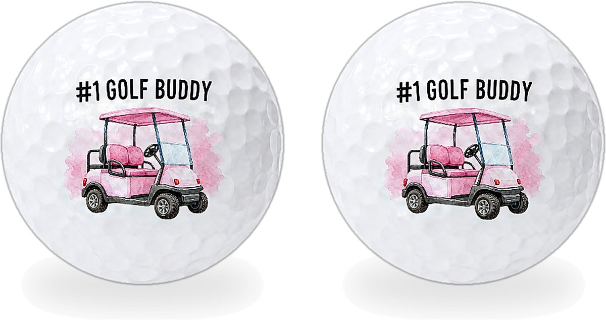 Golfballen Golf Buddy Roze - Vriendschap Golf Cadeau - 2 stuks - Wilson - Bedrukte Golfballen