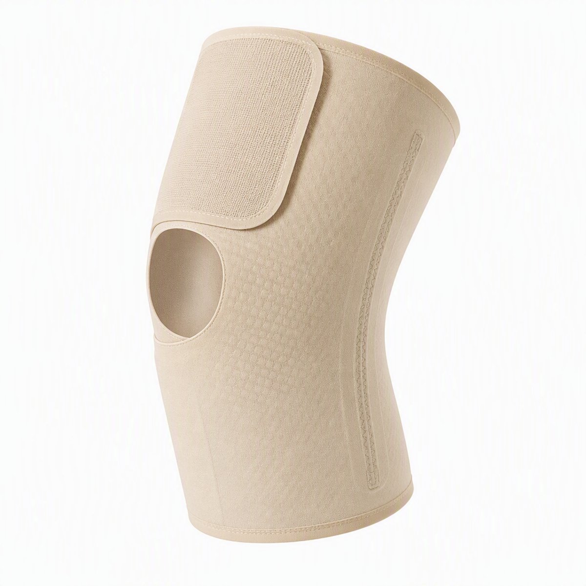 ECTEATOY® Ultradunne Kniebrace XL – Onzichtbaar onder Kleding – Met Baleinen & Anti-Slip – Kniebandage voor Artrose, Meniscus & Gewrichtspijn – Heren & Dames – Beige