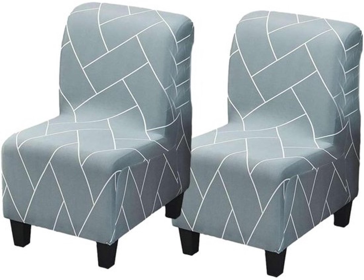 Stoelhoezen - Meubelbeschermer - Meubels Vernieuwen - Stretchjacquard - 1 stuk - Grijs gestreept