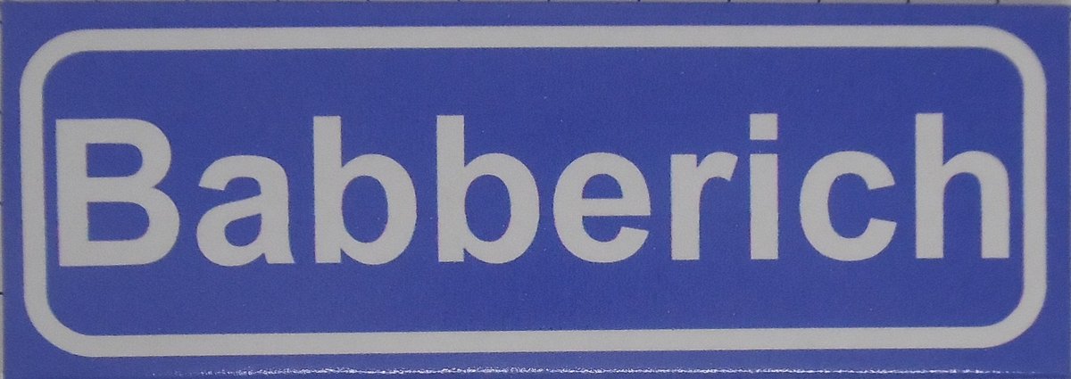 Souv© - koelkast magneet - plaatsnaam bord - kombord - souvenir - koelkastmagneetje - relatiegeschenk Babberich
