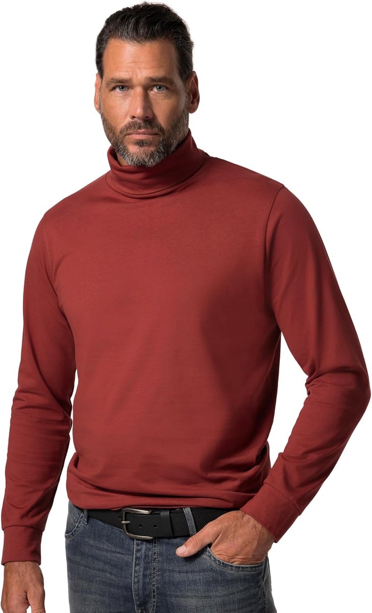 1880 Rollkragen-shirt, Basic, Jersey, Lange Ärmel heren T-Shirt