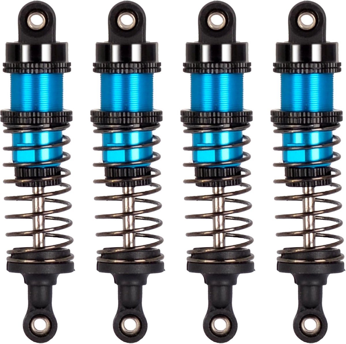 Geoliede 4 stuks 72 mm aluminium olieschokkenset voor 1/12 1/14 1/16 RC auto's - upgrade voor/achter, compatibel met WLtoys 144001, 124019, MJX 16208, HBX