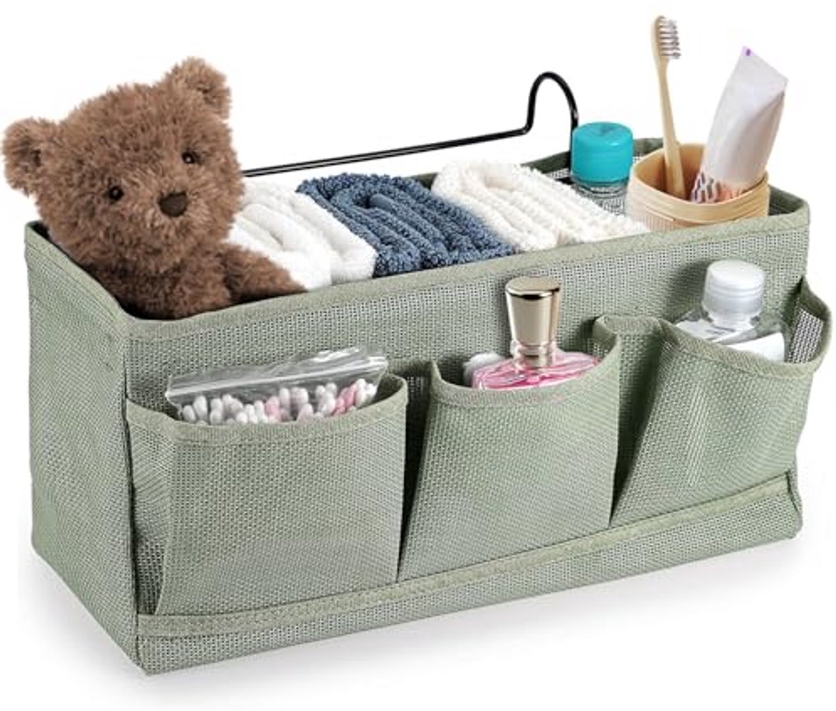 Hangende Bedorganizer met Meerdere Vakken - Opbergtas voor Telefoon, Boeken, Bril, Afstandsbediening en Accessoires