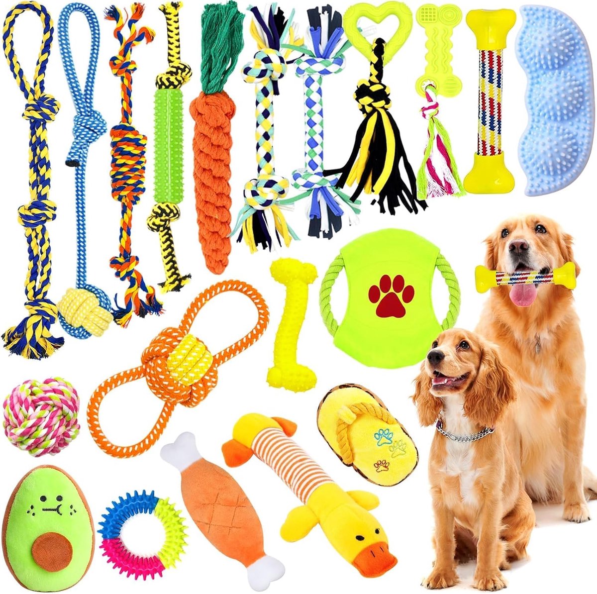 20-Delige Hondenspeelgoed Set, Hondenkauwspeelgoed