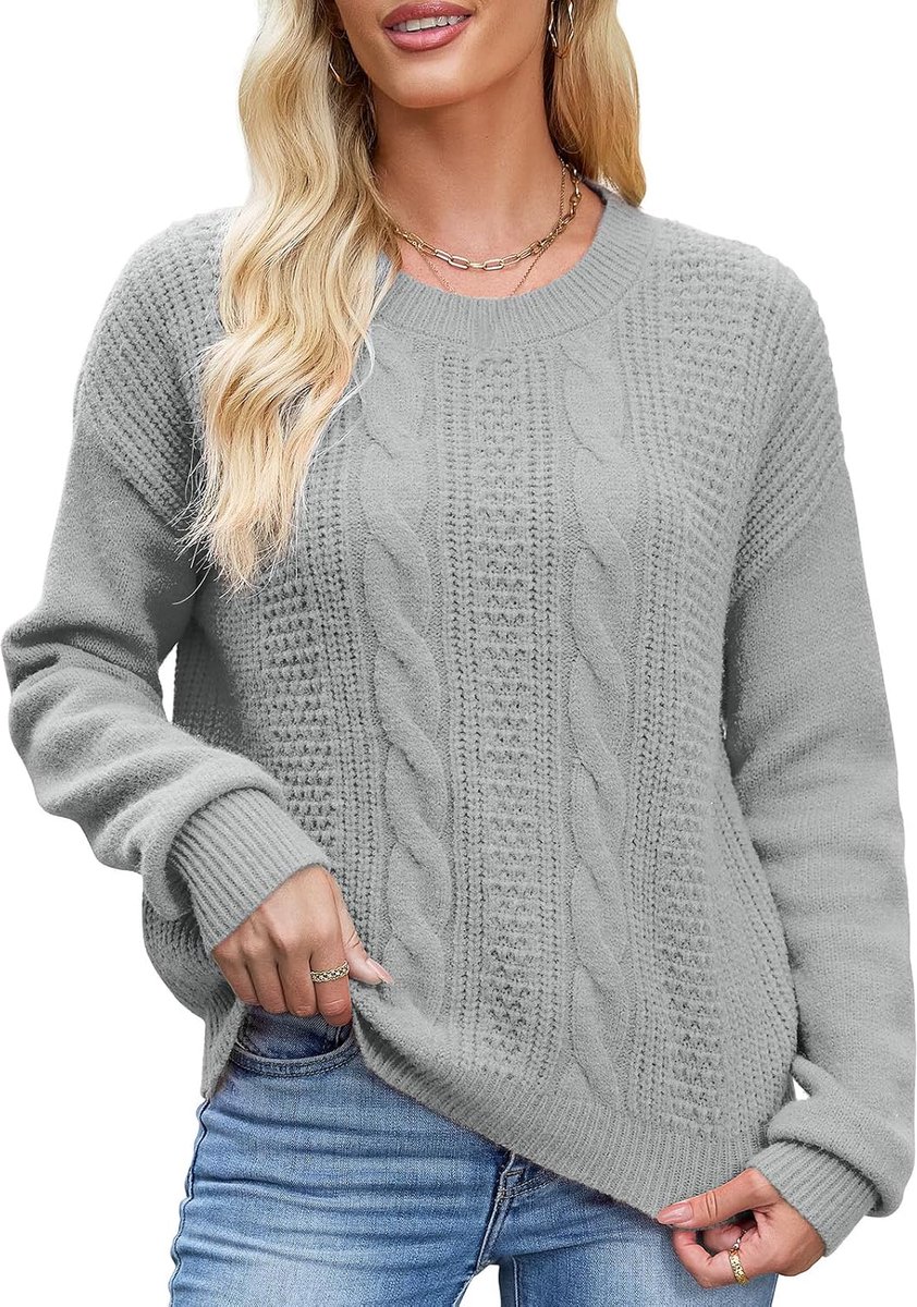 Truien Vrouwen Dikke Warme Trui Herfst Winter Kabel Gebreide Zachte Trui Dames Ronde Hals Losse Fit Trui Lange Mouw Tops