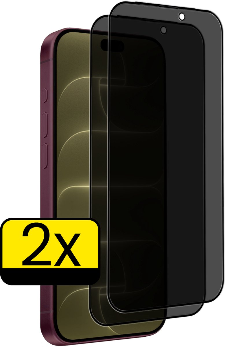 Screenprotector - Geschikt voor Apple iPhone 18 Pro - 2 Stuks - Privacy Filter - Beschermglas - Gehard Glas - Tempered Glass - Screen Protector
