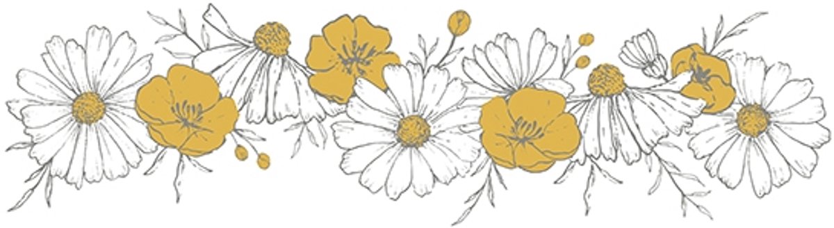 Lilipinso Chamomile Muursticker XL - Flowers Braid (op=op)