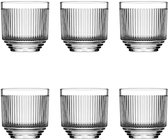 Pasabahce Dorian - Tumblerglazen - Ribbelglazen - 30 cl - Transparant glas - Glazenset - 6 stuks