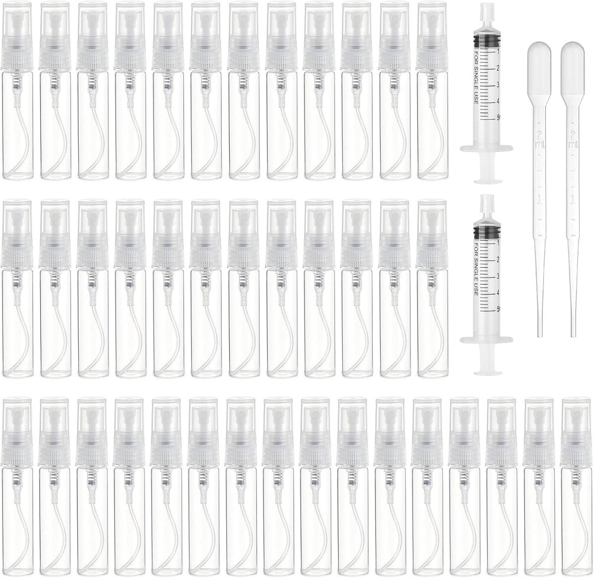 40 Stuks Parfum Atomizers, 3ML Sprayflessen voor Reizen, Transparante Verstuivers voor Geur