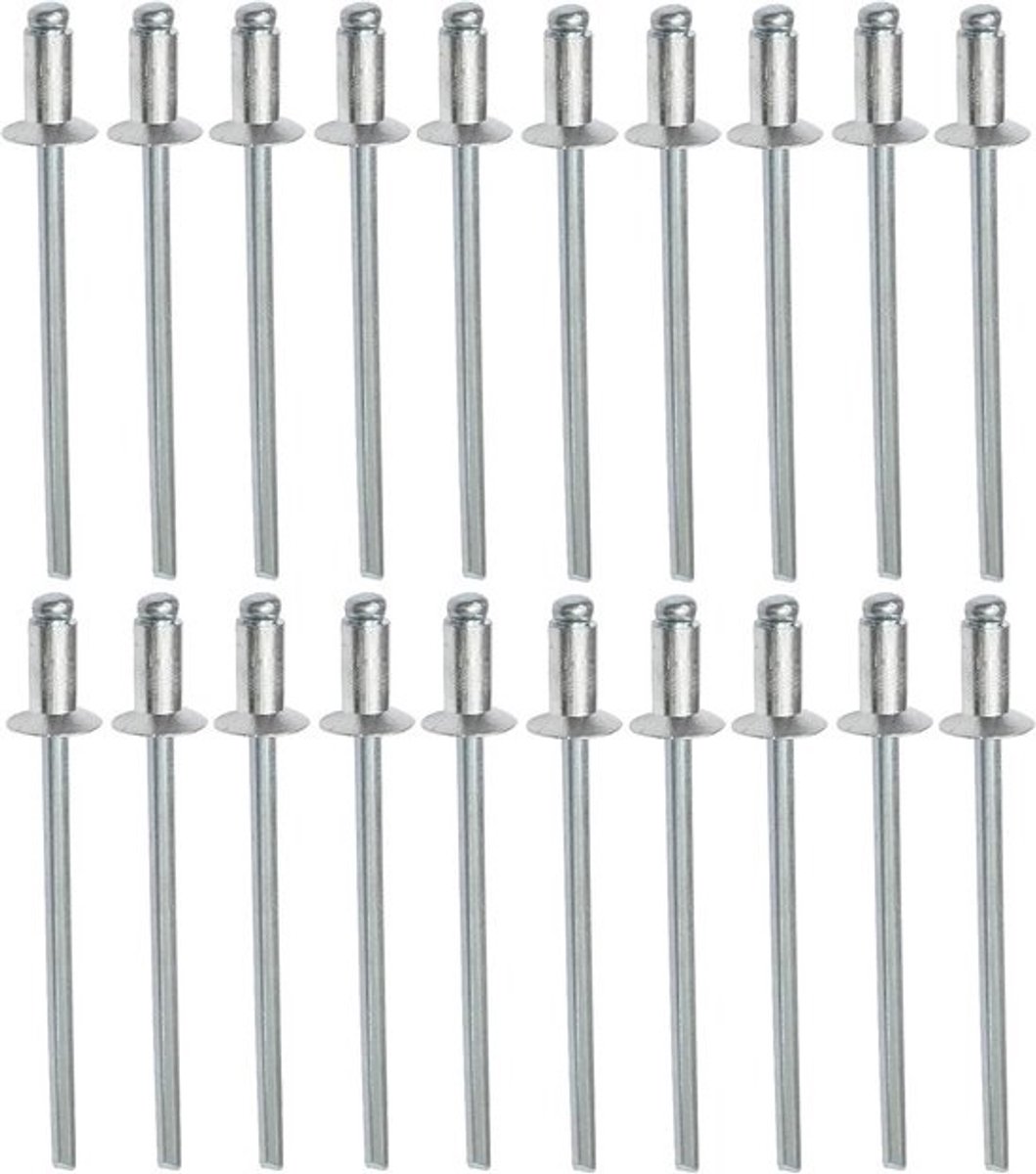 Set van 20 Blindklinknagels met Verzonken Kop Ø3x6mm Aluminium/Staal