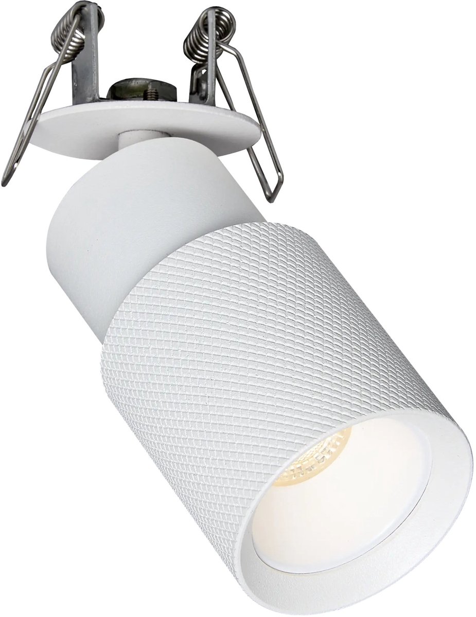 Nysal spot in wit aluminium, kantelbaar en dimbaar, voor GU10 MR11-lampen (excl. lichtbron), 43 x 112 x 43 mm