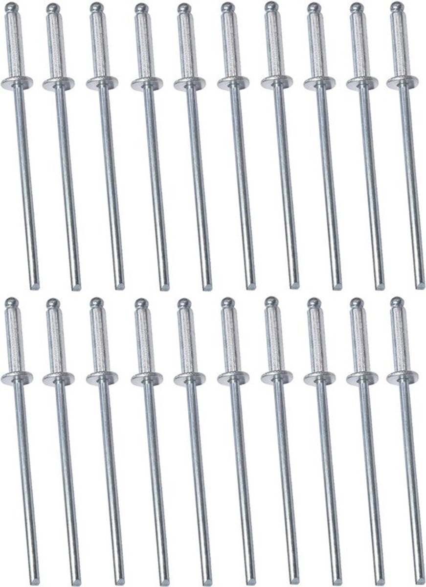 Set van 20 Standaard Blindklinknagels Ø2.4x10mm Aluminium/Staal - Klinknagelset DIN 7337 A
