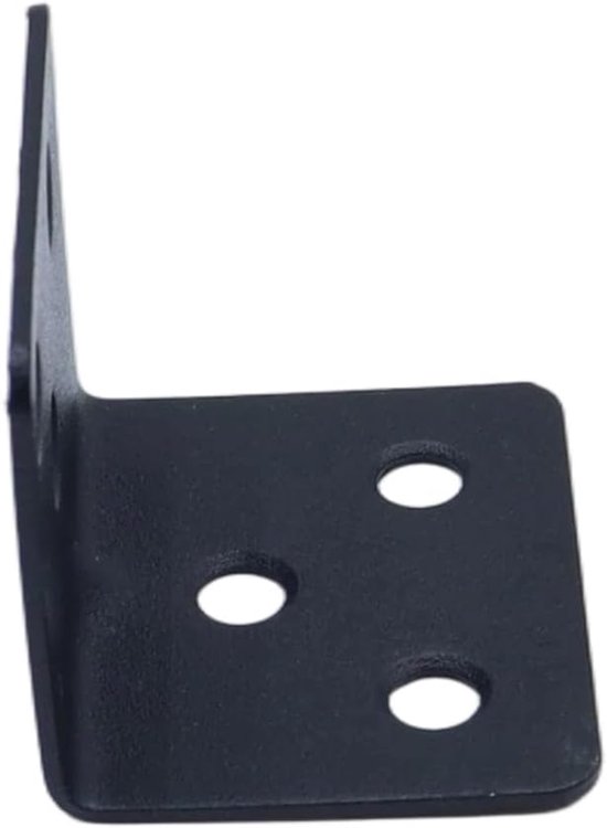 10 stuks roestvrijstalen hoekbeugels, 31 x 31 x 38 x 1,5 mm, L-vormige rechthoekige connector voor bevestiging van hek, tafel, stoel, rek, bed, raam (zwart) — afbeelding 3