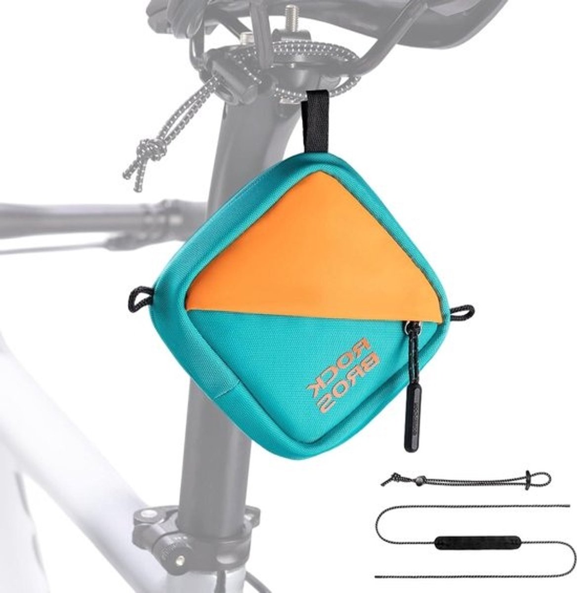 Mini Fietstas - Compacte Opbergtas - Fietsen en Dagelijks Gebruik - Ultralicht en Opvouwbaar - 025 Liter - Blauw Oranje
