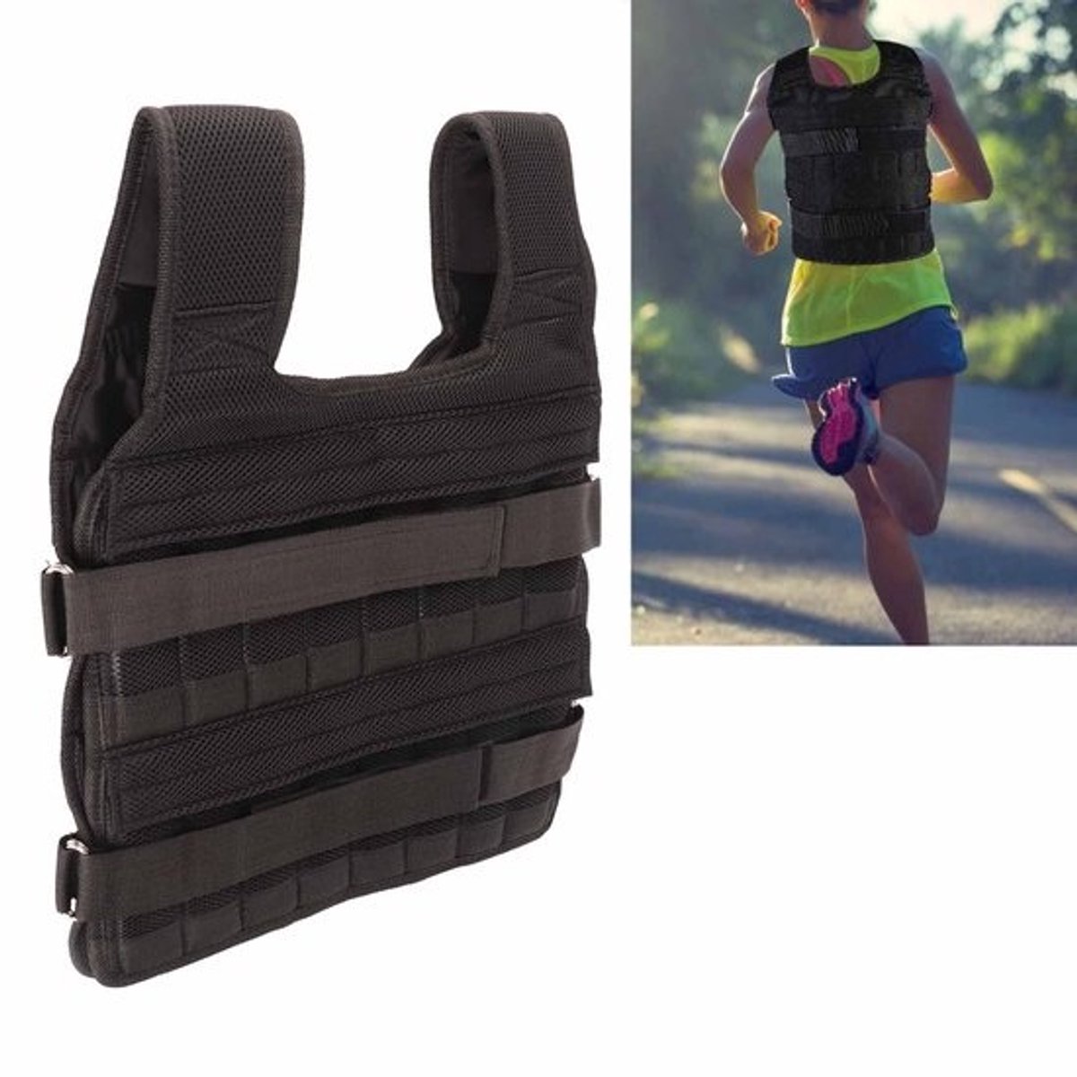 Dailygoods- Verzwaringsvest 15 kg - Verstelbaar - Gewichtscapaciteit