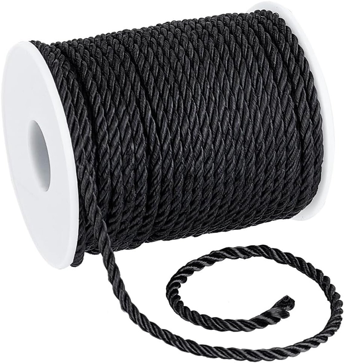 Dailygoods- Gedraaid Touw 3 mm - 30 Meter - 3-laags Gevlochten Koord - Decoratief Satijn - Voor Huisdecoratie - Ideaal voor Doe-het-zelf Projecten - D
