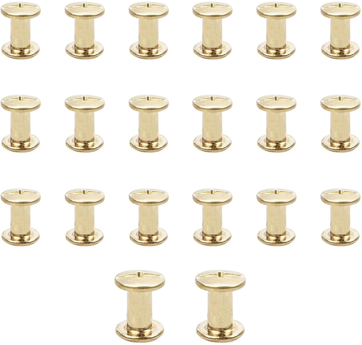 Dailygoods- Schroefklinknagels 20 Stuks - Chicago Klinknagels - Klinknagels voor Leer - Hoogwaardig Koolstofstaal - M5 x 10 mm - Robuust en Duurzaam