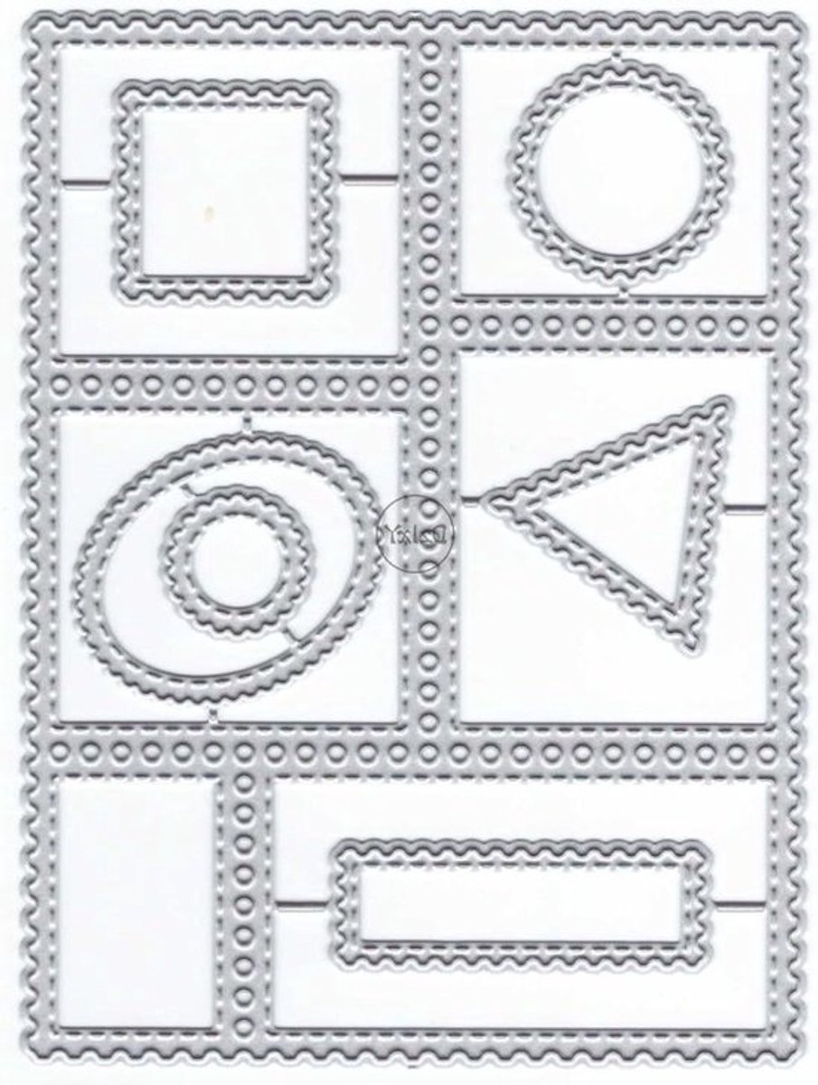 Snijmallen Set - Papier Snijders - Kaarten Maken - Koolstofstaal Materiaal - Diverse Vormen - Zilverkleurig