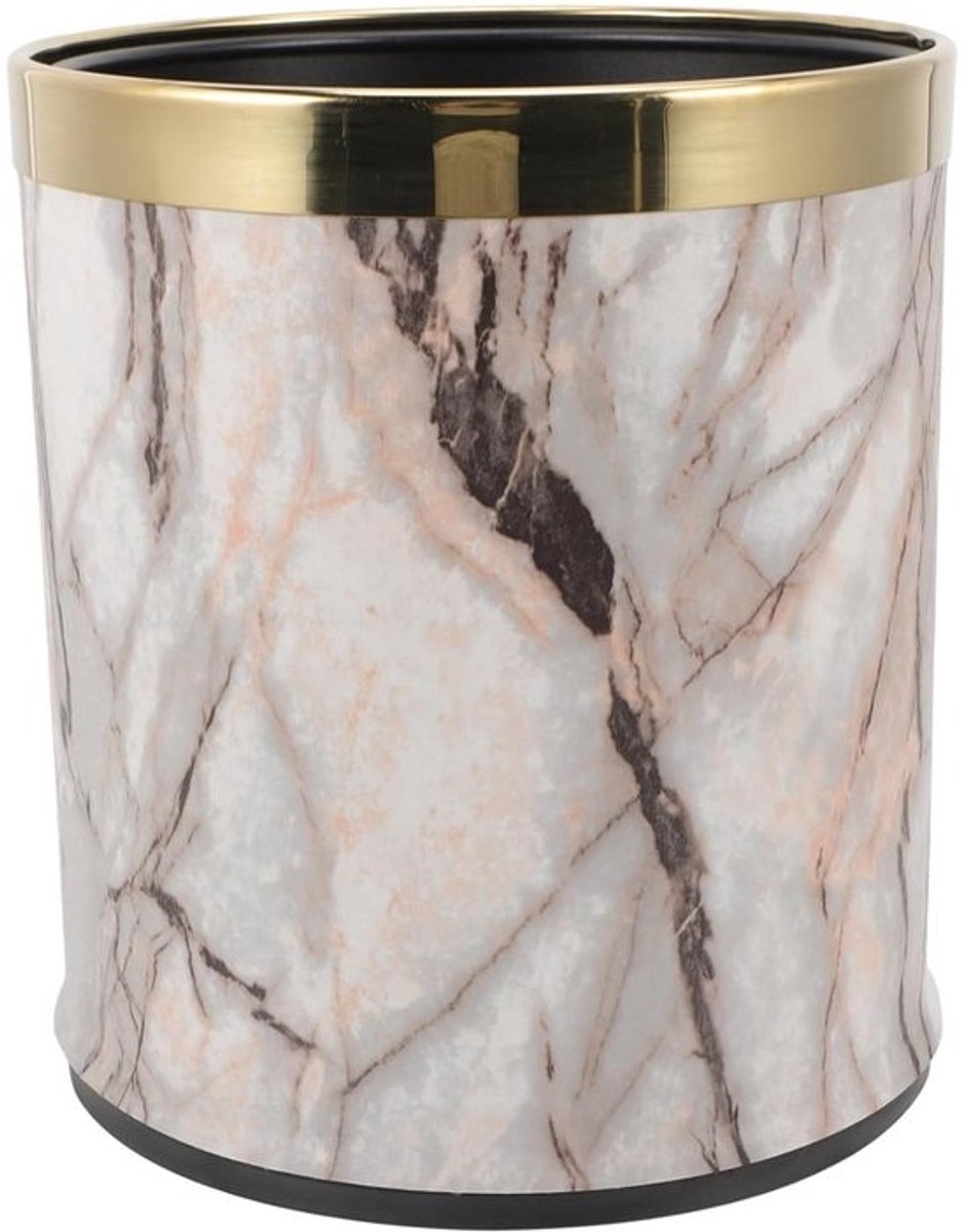 Marmeren Vuilnisbak - Afvalcontainer Keuken - Afval Sorteren - Stijlvol Marmer Design - 26.5x22.5cm - Diverse Kleur