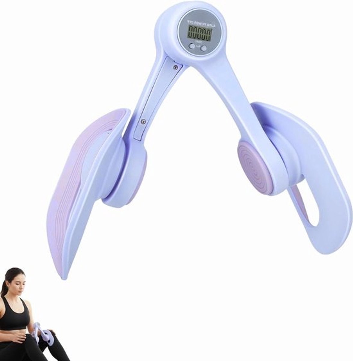 Beentrainer Heuptrainer - Bilmachine Bekkenbodemtrainer - Spierversterking Thuistraining - Verstelbare Weerstand Herhalingsteller - 26.5 x 20 x 15 cm - Paars