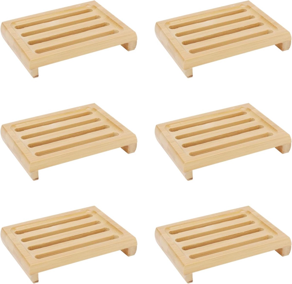 Dailygoods- Zeepschaal Bamboe - Antislip Houten Houder - Minimalistisch Design - Compact - Ondersteuning voor Langdurig Gebruik - Elegant Cadeau - Zee