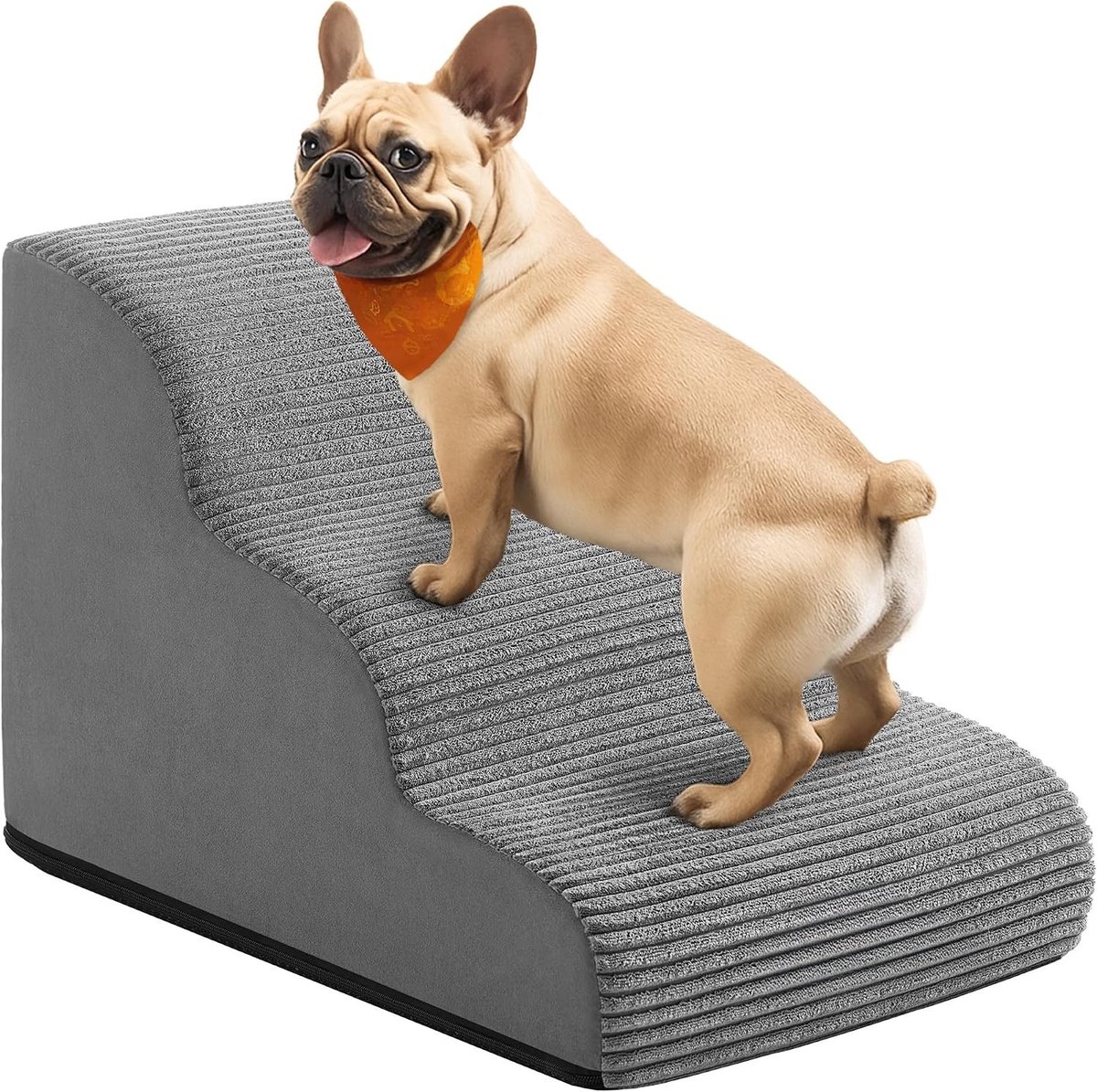 Kavora® Hondenloopplank - 3 Stappen - Hondentrap - Draagbare Hondentrap - Grijs - 57cm x 40cm x 40cm