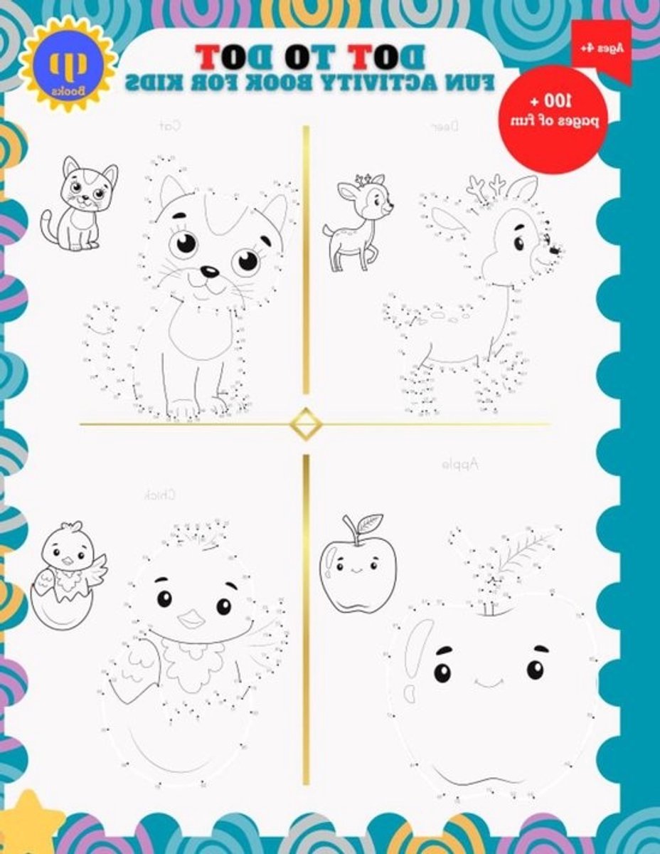 Dot to Dot Boek - Activiteitenboek Kinderen - Leren Tellen - 100 Unieke Plaatjes - 8.5 x 11 inch