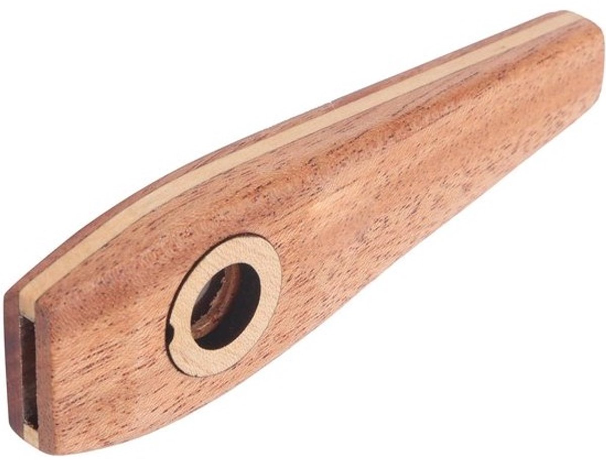 Houten Fluit - Mond Instrument - Muziek Maken - Klassiek Ontwerp - 10.2 cm - Houtkleur