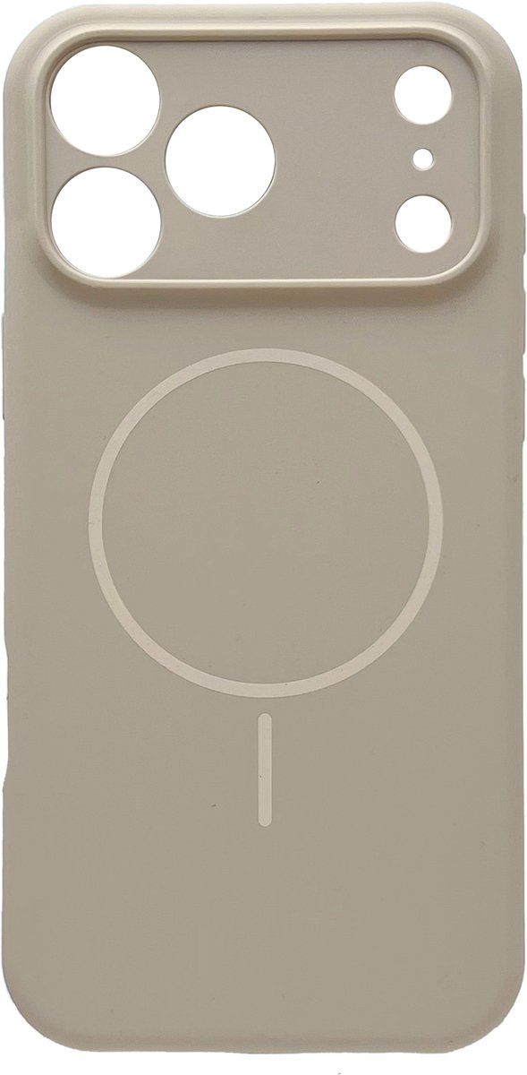 Casemania Hoesje Geschikt voor Apple iPhone 18 Pro Max - Zand Beige - Zachte Liquid Siliconen Magnetisch Back Cover Case - Geschikt voor MagSafe - Telefoonhoesje met Camera Bescherming