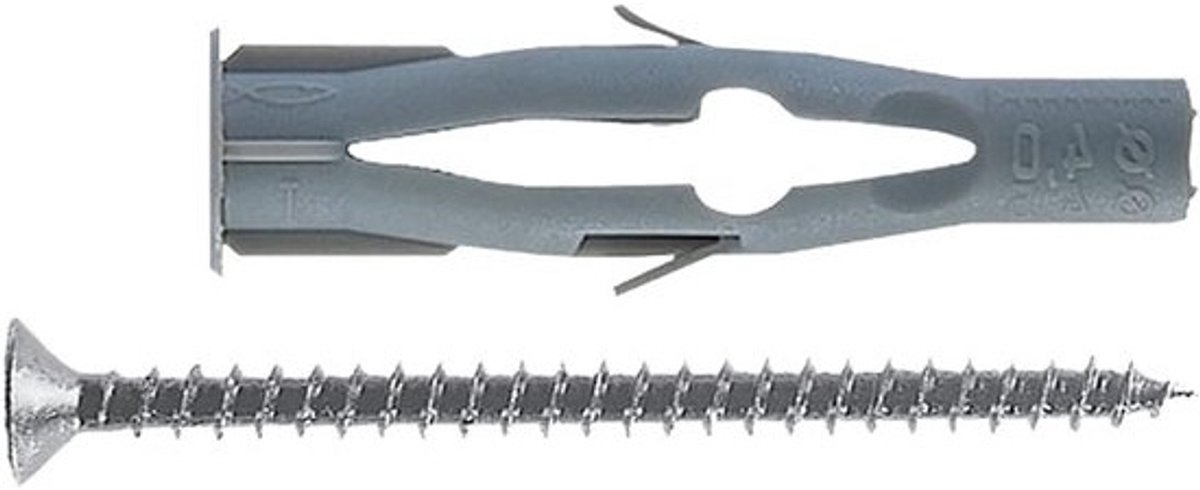 Gipsplaatpluggen met Schroeven (6x45mm) - 100 stuks - Voor Gipsplaat en Massief Materiaal