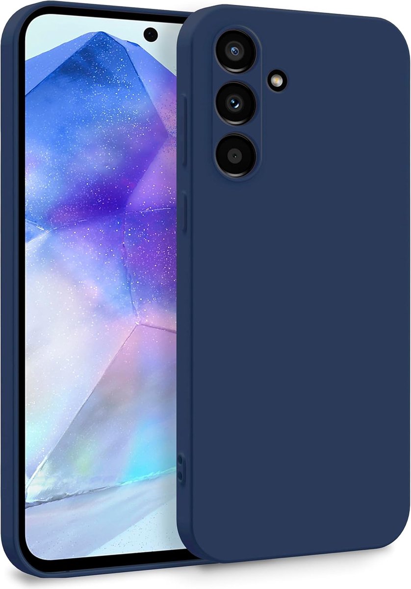 Hoesje Geschikt voor Samsung Galaxy S26 FE - Donker Blauw - Casemania Liquid Siliconen Back Cover met Camera Bescherming