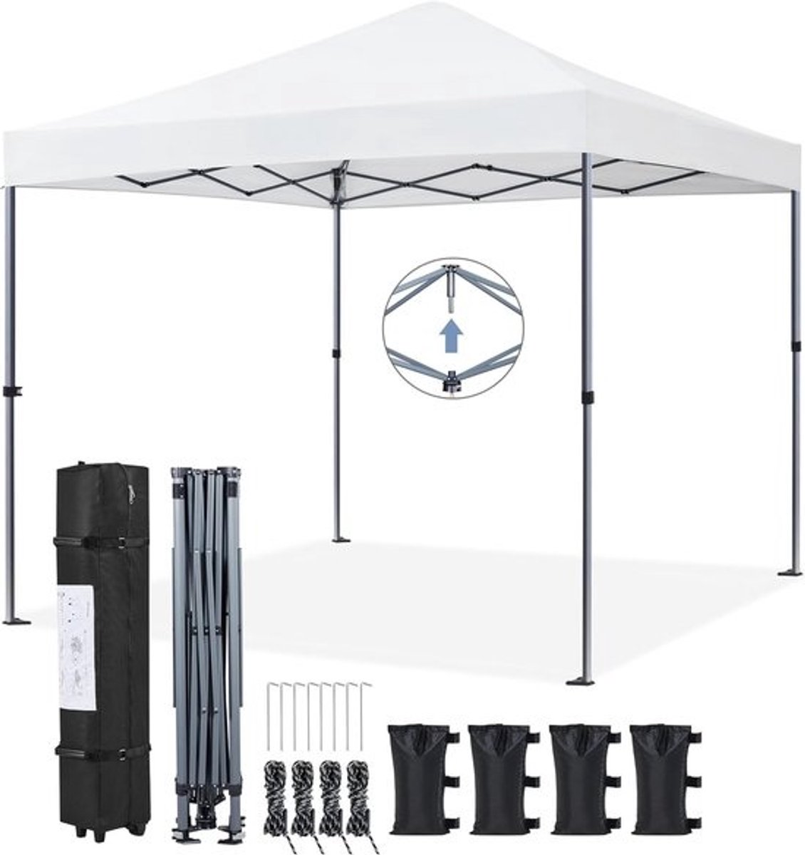 3x3m Pop-Up Partytent met UV-Bescherming en Waterdicht Materiaal