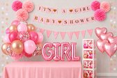 It’s a Girl partybox set babyshower geboorte, gender reveal feest versiering/decoratie meisje roze pakket set ballonnen slingers BABY letter boxen
