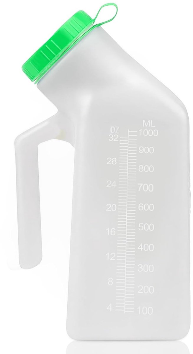 Draagbare Urinestok voor Mannen - 1000ml Urinefles, Ideaal voor Camping en Reizen, Handig en Compact