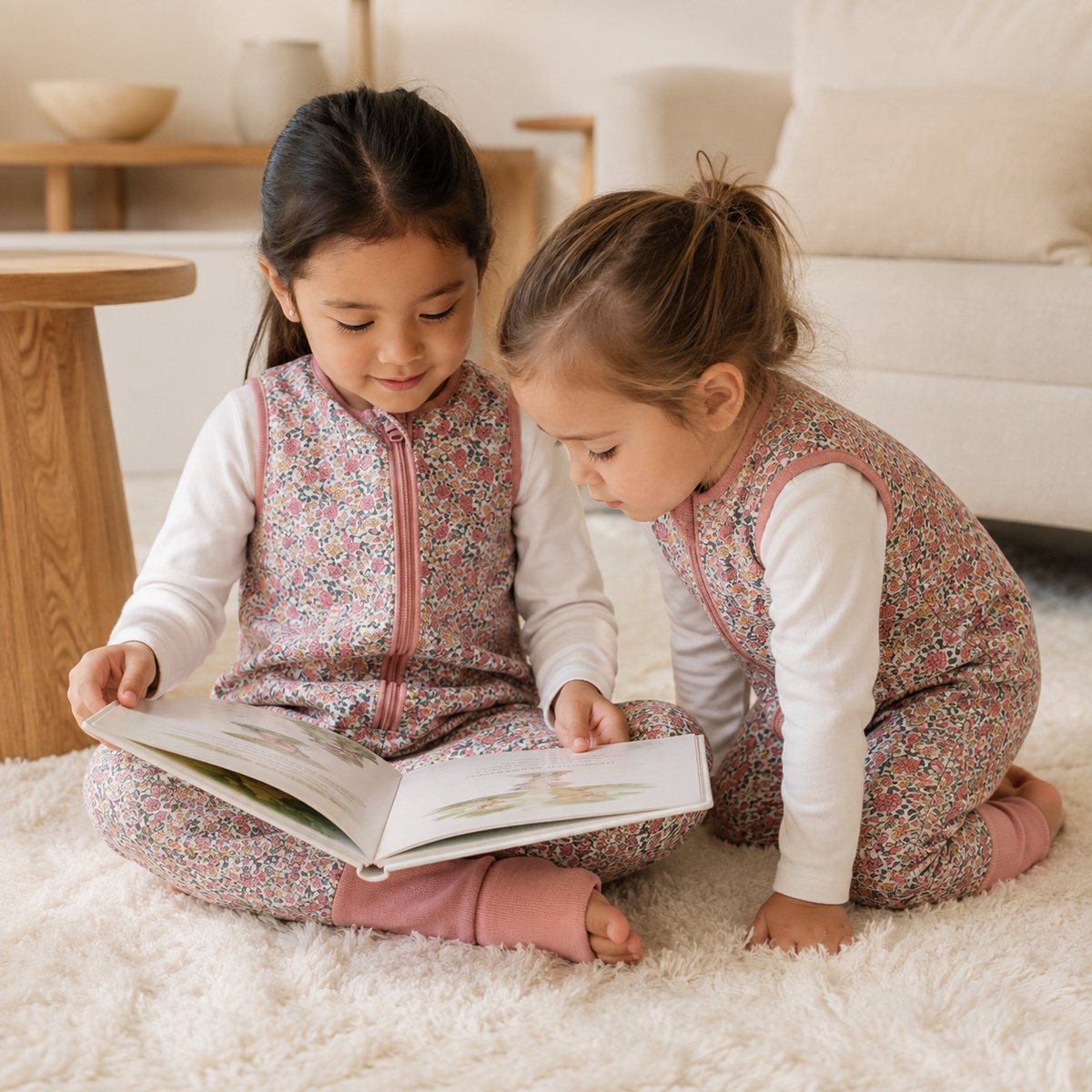 Baby Slaapzak met Benen – Pyjama Slaapoverall TOG 1.0 – Licht Gewatteerd – Mille Fleurs- Voor Slapen, Kruipen & Spelen – Met Voetjes voor kinderen tot 2 jaar