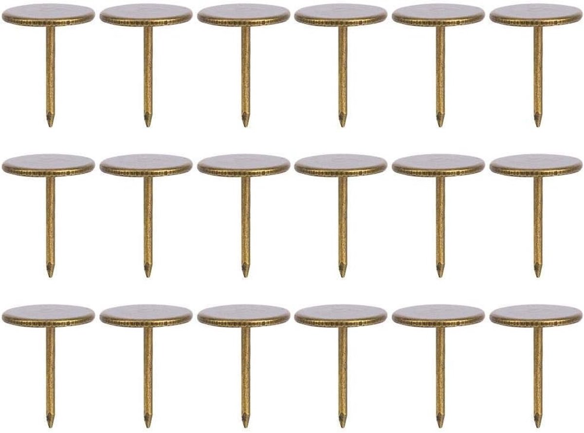 Decoratieve Kussennagels, 100 Stuks, Cyan Bronzen Metalen Rivit met Platte Kop, 16 x 20mm voor Antieke Tapijten, Meubels en Interieurdecoratie