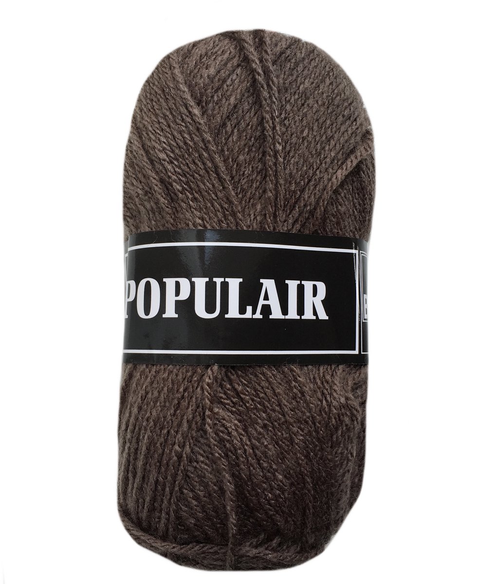 Beijer Populair acryl garen - midden bruin (83) - 10 bollen haakgaren/breigaren - naald 3,5 a 4mm