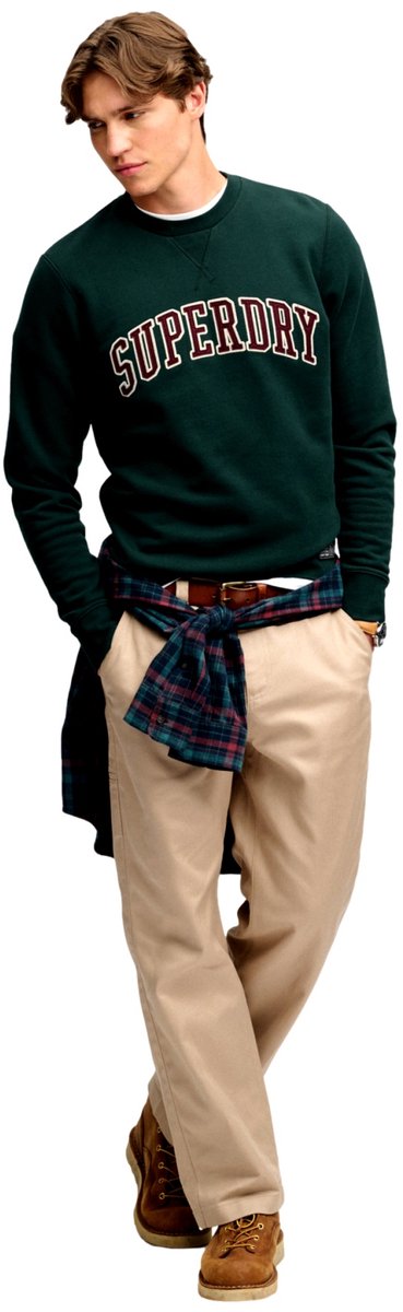 Superdry Athletic Applique Relaxed Sweatshirt S Man Groen