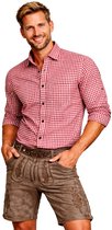 Trachtenhemd Rood - Oktoberfest Overhemd - Oktoberfest heren - Carnavalskleding Heren voor bij Lederhosen Man - Partyxclusive - Polykatoen - Rood - Maat XL