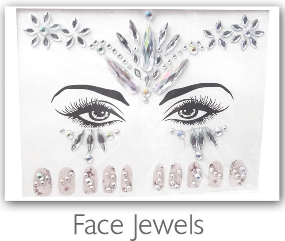 Gezicht en Nagels Festival Jewels [Dots Strass Steentjes met zelfklevend Plaklaag - Sticker Diamantjes voor Lichaam en Gezicht - Festival tattoo set outfit diamand glitter - Juwelen Face Glitterstiften tattoos kinderen]