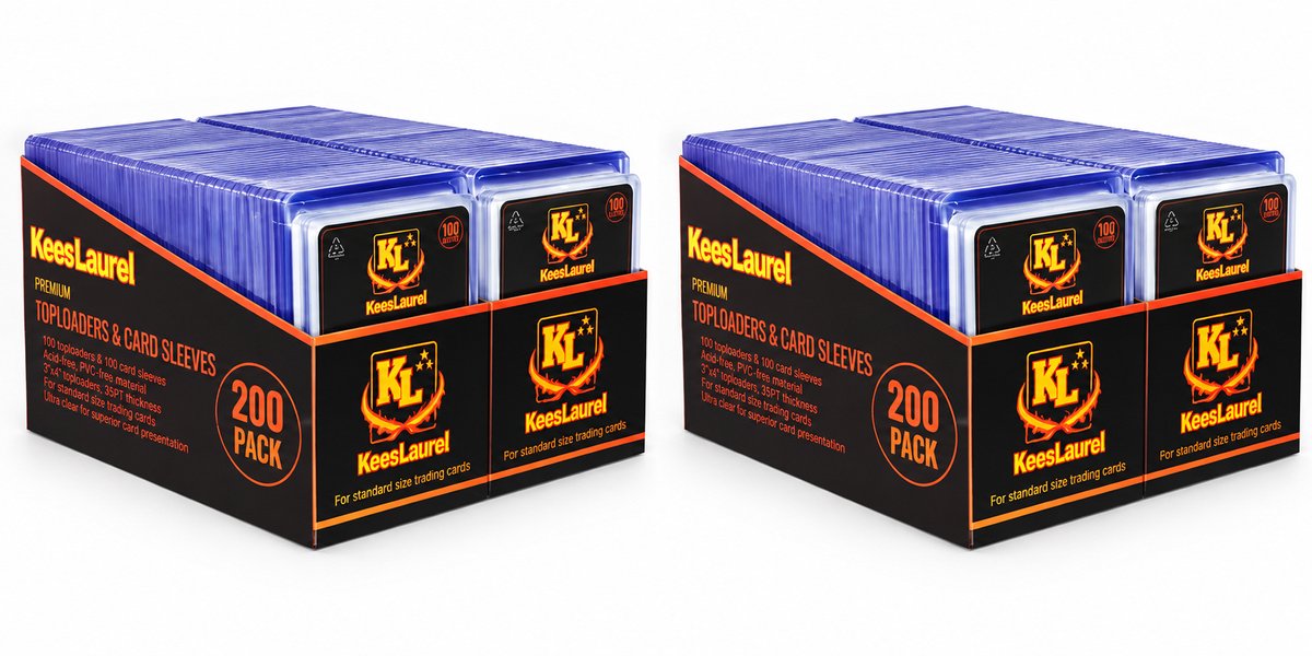 Keeslaurel 800 Pack Premium Toploaders en Card Sleeves - 400x Toploaders en 400x Sleeves - Geschikt voor Binder en Trading Cards