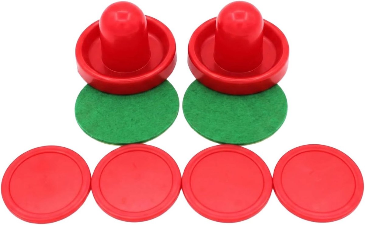 Vervangende Pushers en Pucks voor Air Hockey Spellen - Accessoires voor Kinderen en Volwassenen (2 Strikers + 4 Pucks)