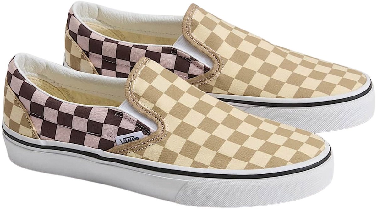Vans Classic Slip-On Checkerboard Mushroom Sneakers Senior Bruin