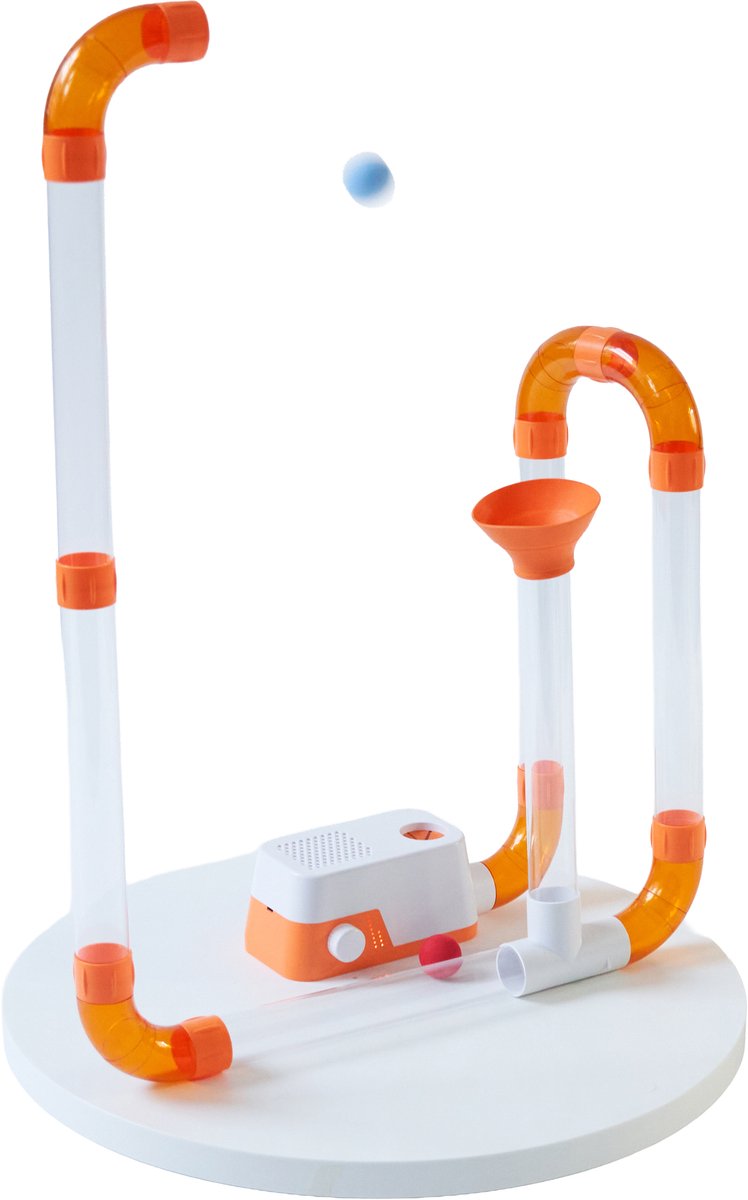 Rolliq® Pro Loop - Buizenbaan op Luchtdruk - Ballenbaan STEM Speelgoed - Knikkerbaan Bouwset - Luchtkracht Parcours - 3+ - 49 Onderdelen