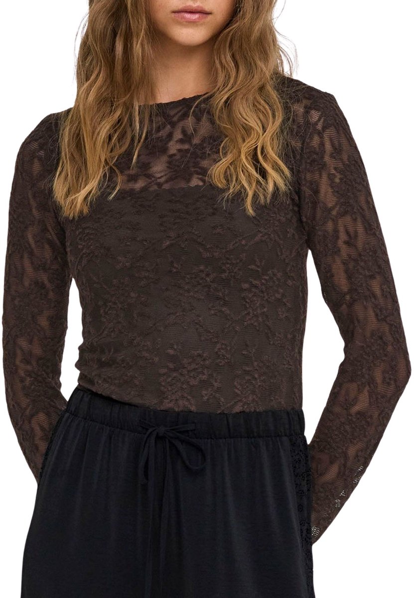Only Top Onlblaise L/s Top Jrs 15356155 Coffee Bean Dames Maat - L