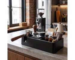 Professionele Koffietamper Stand voor Thuis en Koffiebar - Tamping Station voor Portafilter, Koffiefilter en Malen - 31x15cm, Ideaal voor Koffieliefhebbers en Barista's