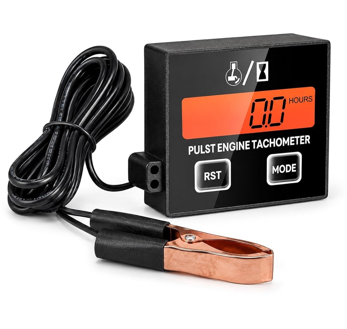 Digitale Tachometer voor Motorzagen en Tuinmachines - 2-Takt Snelheidsmeter met Uren Telling en Draadloze Inductie, LCD Scherm en Klemfunctie
