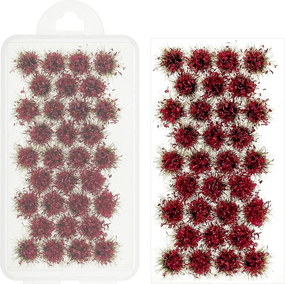 Miniatuur Bloemenclusters Kunstgras Tubes voor Modelspoor, DIY Diorama Landschap Decoratie, Roze Rood, Natuurlijke Uitstraling