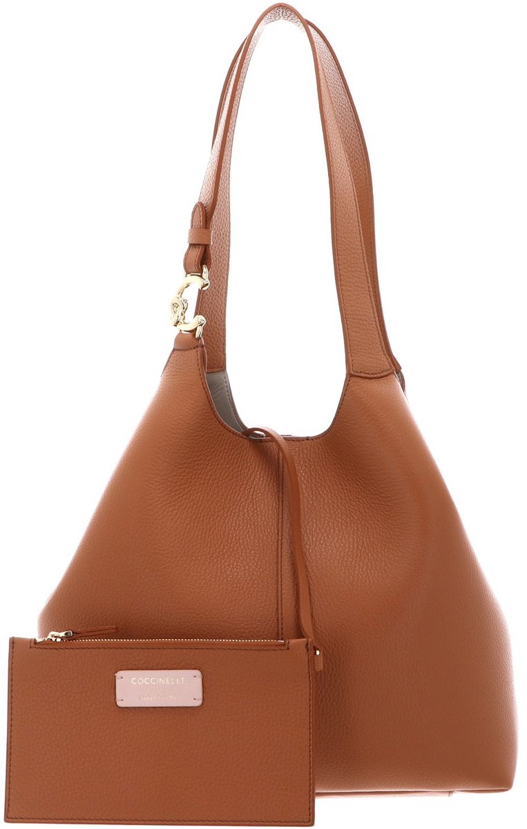 COCCINELLE Leren schoudertas C-Easy Shopper Robin Lichtbruin