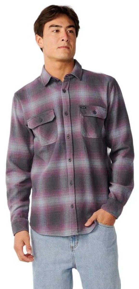 Rip Curl Count Flannel Overhemd Met Lange Mouwen Grijs S Man